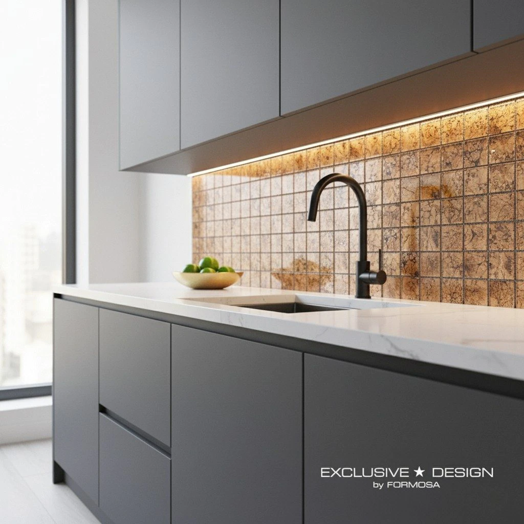 Mozaic sticla, auriu, perete, 300x300x8 mm, A-MGL08-XX-009, Midas