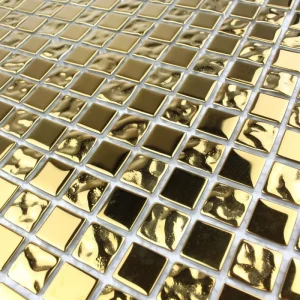 Mozaic de sticlă auriu metalic, 300x300x4mm, Midas
