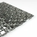 Mozaic sticlă argintiu negru cu efect transparent 300x300mm - Mozaic din sticla