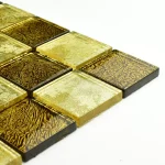 Mozaic sticlă auriu cu finisaj lucios 30x30cm, 8mm, Midas - Mozaic din sticla