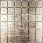 Mozaic sticlă maro bronz cu insertii argintii texturate 30×30 cm, A-MGL08-XX-025 Midas