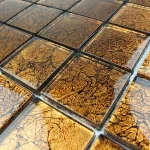 Mozaic sticlă maro chihlimbar nuanțe amber 30x30cm Midas - Mozaic din sticla