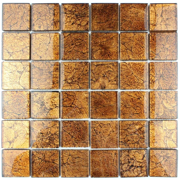 Mozaic sticlă maro chihlimbar nuanțe amber 30x30cm Midas - Mozaic din sticla