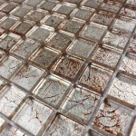 Mozaic sticlă maro cu nuanțe aurii 300x300x8 mm Midas - Mozaic din sticla