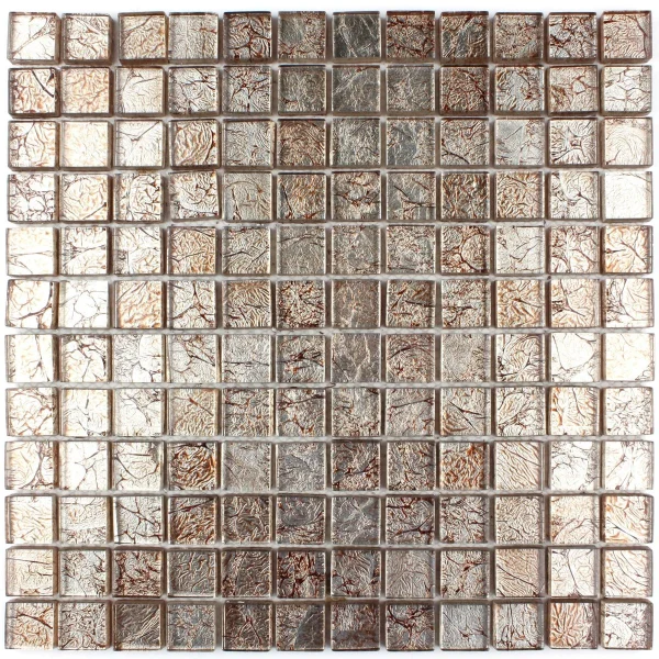 Mozaic sticlă maro cu nuanțe aurii 300x300x8 mm Midas - Mozaic din sticla