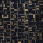 Mozaic sticlă negru cu auriu strălucitor 300x300mm Midas 5 Mozaic sticlă negru cu auriu strălucitor 300x300mm Midas