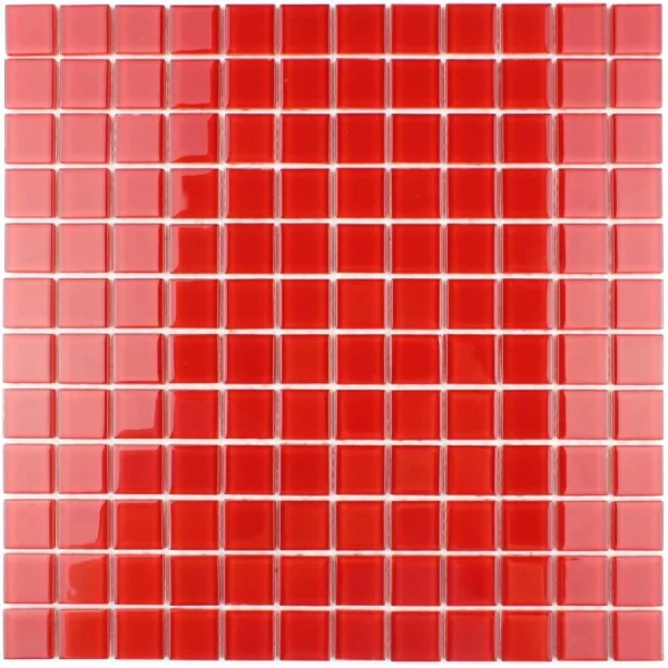 Mozaic sticlă roșu finisaj lucios 30x30 cm, Midas - Mozaic din sticla