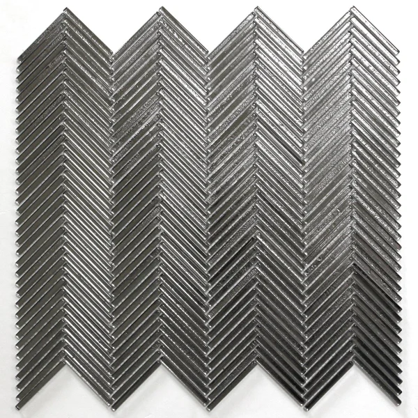 Mozaic sticlă transparent model chevron 4 mm Midas - Mozaic din sticla