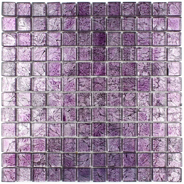Mozaic sticlă violet cu efect 3D, Midas A-MGL08-XX-023, 300x300x8 mm - Mozaic din sticla