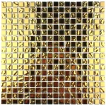 Mozaic de sticlă auriu metalic, 300x300x4mm, Midas