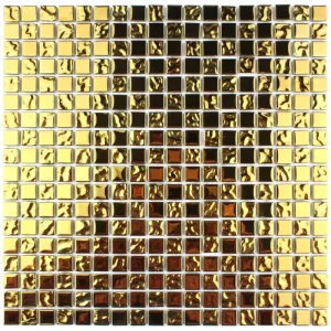 Mozaic de sticlă auriu metalic, 300x300x4mm, Midas