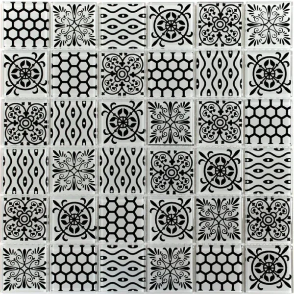 Mozaic sticlă cu motive marocane, 300x300x4mm, Midas