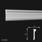 Brau Gaudi 1.51.345, poliuretan alb, 94x22x2000 mm