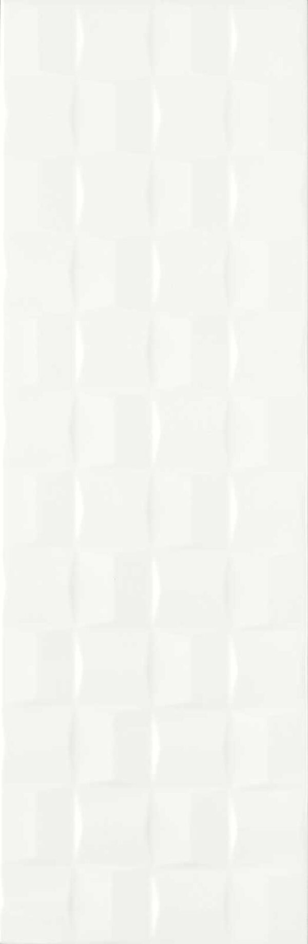 Faianta Alba Structurata Lucioasa Marazzi Absolute White Cube 3D Lux 25X76 cm MN0M