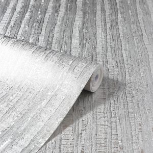 Tapet aspect metalic argintiu Arthouse Luxe Industrial Stripe Silver