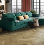 Parchet stratificat stejar, maro deschis, uleiat, periat, Toffee Herringbone, Barlinek, 130x725x14 mm