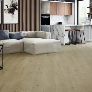 Parchet stratificat stejar, bej, periat, lac mat, Nude Grande, Barlinek, 180x2200x14 mm