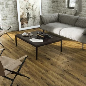 Parchet stratificat stejar maro închis, lac mat, 130x2200x14 mm, Barlinek Nugat Piccolo