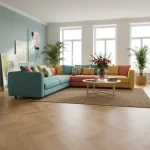 Parchet triplustratificat stejar, gri, lac mat, 14x180x1092 mm, Barlinek - Parchet chevron