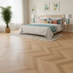 Parchet triplu stratificat stejar model chevron, Caramel Chevron, Barlinek, 14x130x725 mm