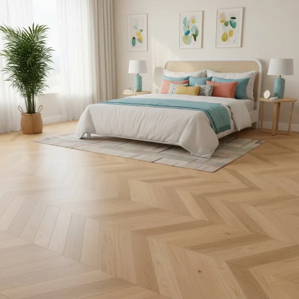 Parchet triplustratificat stejar, gri, lac mat, 14x180x1092 mm, Barlinek - Parchet chevron