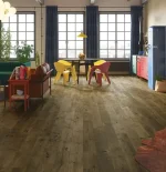 Parchet stejar maro închis, cu microfază pe 4 laturi, Stejar Bonet Medio, Barlinek, 155x2200x14 mm