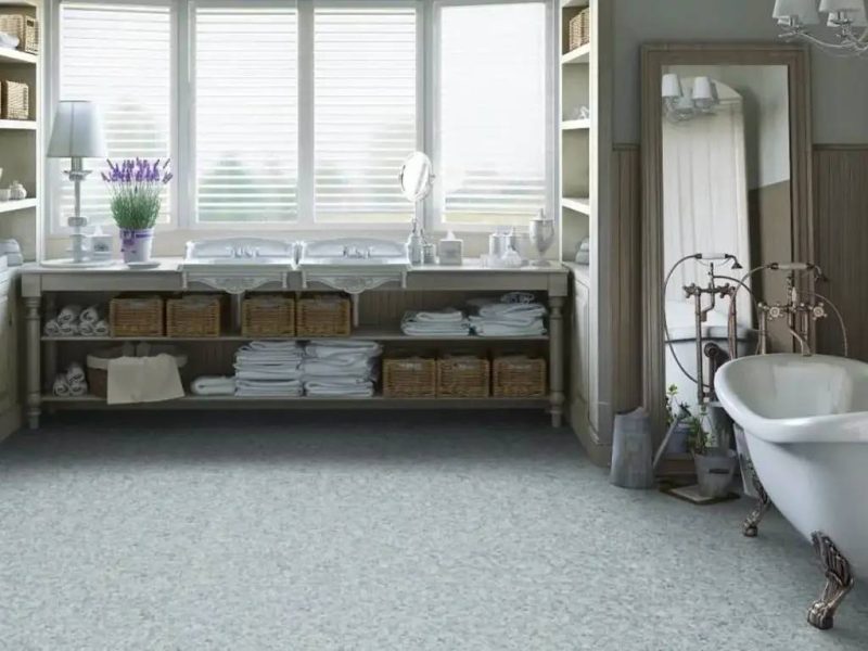 Covor PVC antimicrobian gri, trafic intens, SMART Nature Tarkett 121603