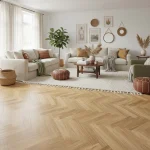 Parchet stratificat stejar natural, Vivid Herringbone, Barlinek, 66x11x1.4 cm