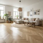 Parchet stratificat stejar natural, Vivid Herringbone, Barlinek, 66x11x1.4 cm