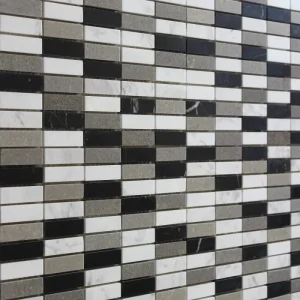 Mozaic piatra alb negru interior exterior Midas A-MST08-XX-026, 300x300x8 mm