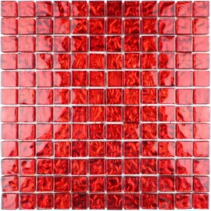 Mozaic de sticlă roșu, 300x300x8mm, A-MGL08-XX-072, Midas