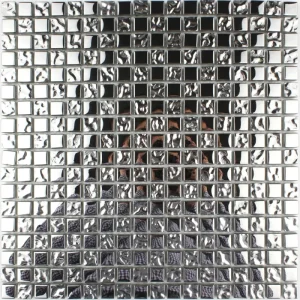 Mozaic de sticlă argintiu, textură mixed, 300x300x8mm, Midas