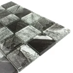 Mozaic sticlă texturi multiple argintiu, 300x300x8mm, Midas