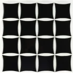 Mozaic sticlă neagră, design geometric 3D, Midas, 316x316mm