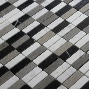 Mozaic piatra alb negru interior exterior Midas A-MST08-XX-026, 300x300x8 mm