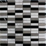 Mozaic piatra alb negru interior exterior Midas A-MST08-XX-026, 300x300x8 mm