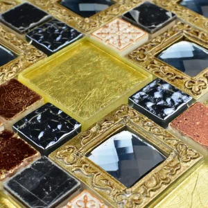 Mozaic de sticlă, multicolor vintage, 300x300x8mm, Midas