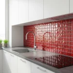 Mozaic de sticlă roșu, 300x300x8mm, A-MGL08-XX-072, Midas