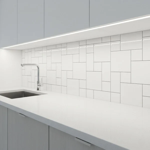 Mozaic sticlă alb transparent 300x300x6mm, Midas