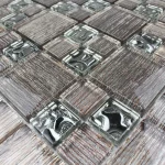 Mozaic de sticlă metalic cu inserții, 300x300x8mm, Midas