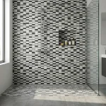 Mozaic piatra alb negru interior exterior Midas A-MST08-XX-026, 300x300x8 mm