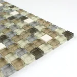 Mozaic sticlă și piatră bej cu texturi mate și lucioase Midas 30x30cm - Mozaic din sticla