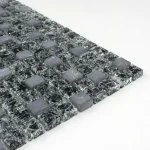 Mozaic sticlă și piatră gri cu aspect cristal crăpat Midas 300x300 mm - Mozaic din sticla