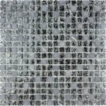 Mozaic sticlă și piatră gri cu aspect cristal crăpat Midas 300x300 mm - Mozaic din sticla