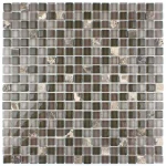 Mozaic sticlă și piatră gri cu inserții marmură 300x300 mm Midas 5 Mozaic sticlă și piatră gri cu inserții marmură 300×300 mm Midas