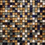 Mozaic sticlă și piatră multicolor 14x14mm Midas, 300x300x8mm 6 Mozaic sticlă și piatră multicolor 14x14mm Midas, 300x300x8mm