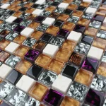 Mozaic sticlă și piatră multicolor 14x14mm Midas, 300x300x8mm - Mozaic din sticla