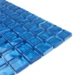 Mozaic de sticlă albastru oceanic, 300x300x8mm, Midas
