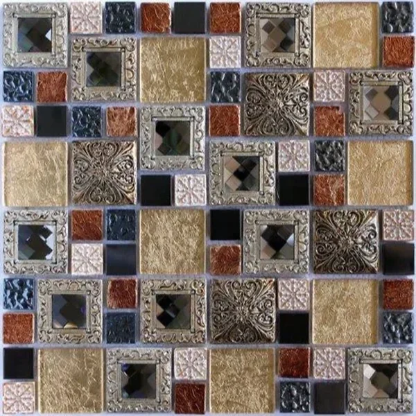 Mozaic de sticlă, multicolor vintage, 300x300x8mm, Midas
