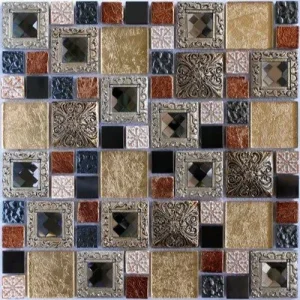 Mozaic de sticlă, multicolor vintage, 300x300x8mm, Midas